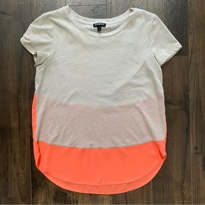 Express Beige and Coral Tee